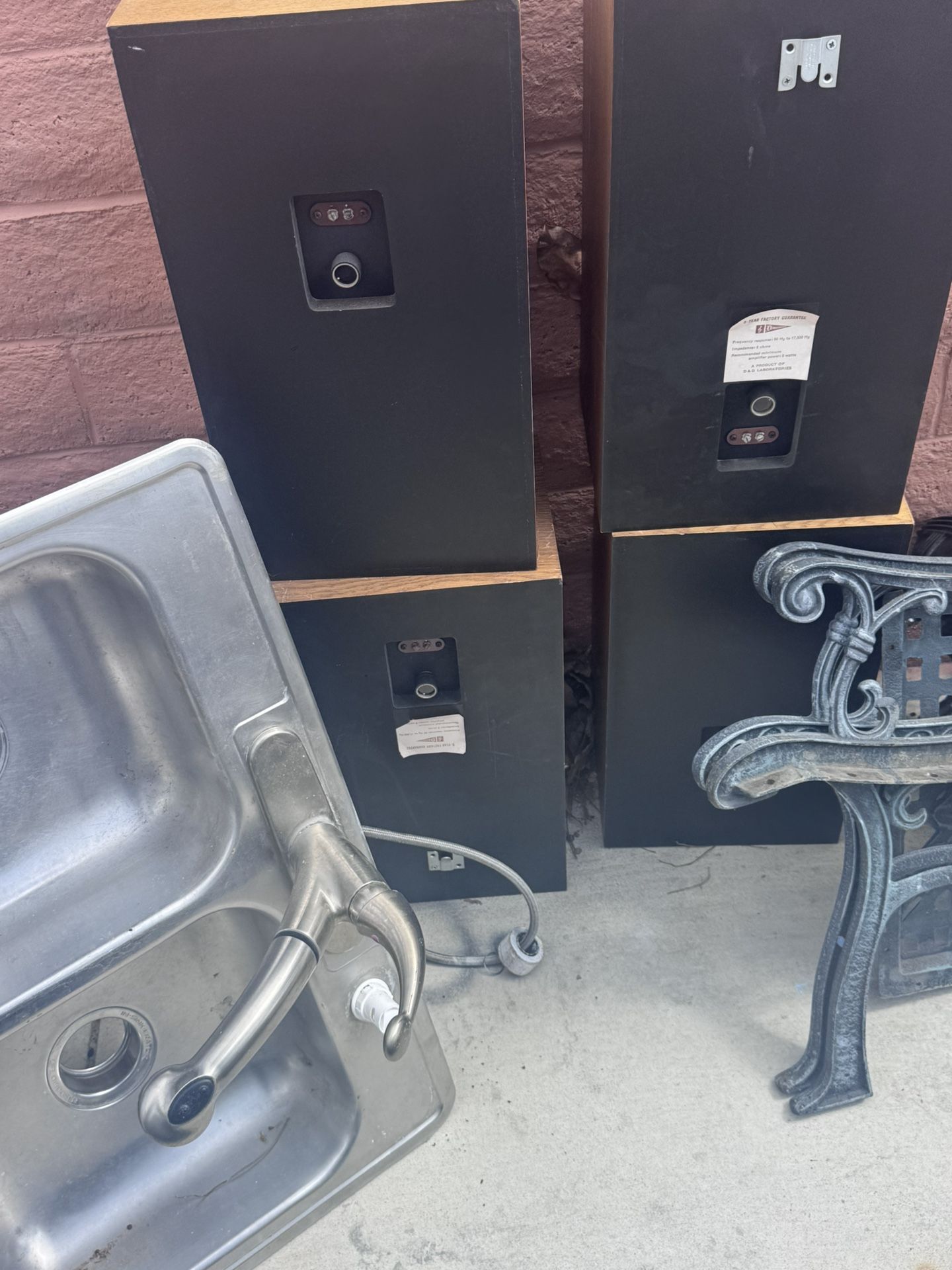 Speakers Chair And Stainless Sink