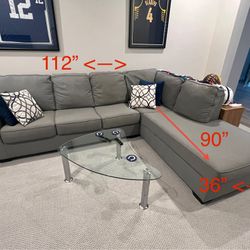 Grey sectional couch