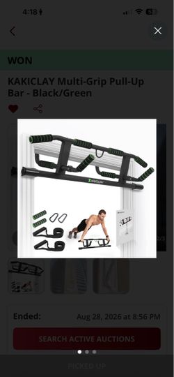NEW KAKICLAY Multi-Grip Doorway Pull-Up Bar + Accessories