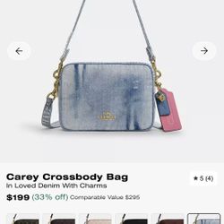 Denim Carey Coach Bag 