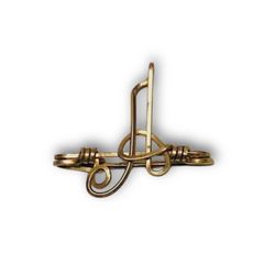 Vintage Gold Wire Monogram Letter A Brooch! 1930s-1940s