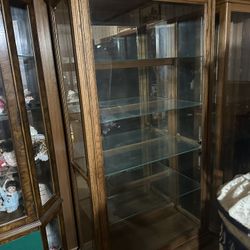 Oak Curio Cabinets/display Case