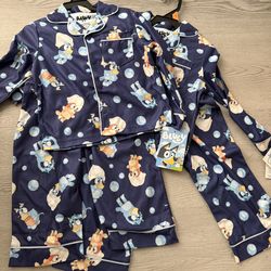 Bluey Toddler Boys or Girls Long Sleeve Top and Pants Pajama Coat Set, 2-Piece, Size 4T