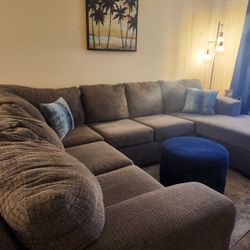 Large Gray Sectional Couch