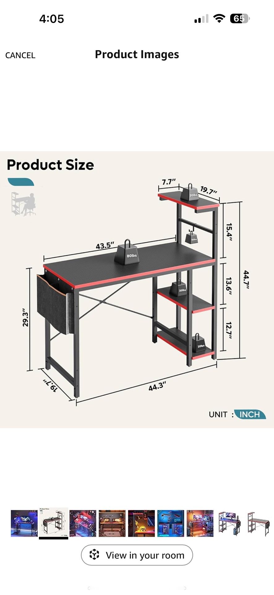 GTRACING Red & Black Gaming Chair + Desk Set.