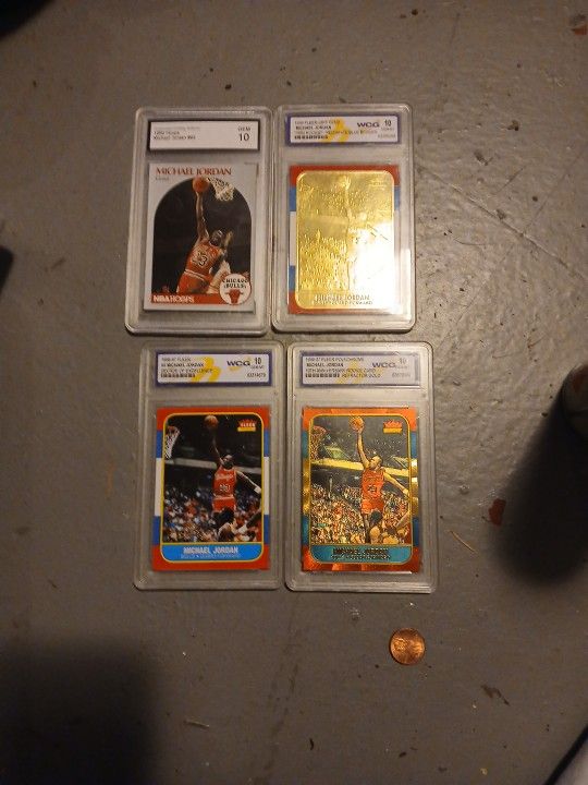 4 Graded Micheal Jordan Cards