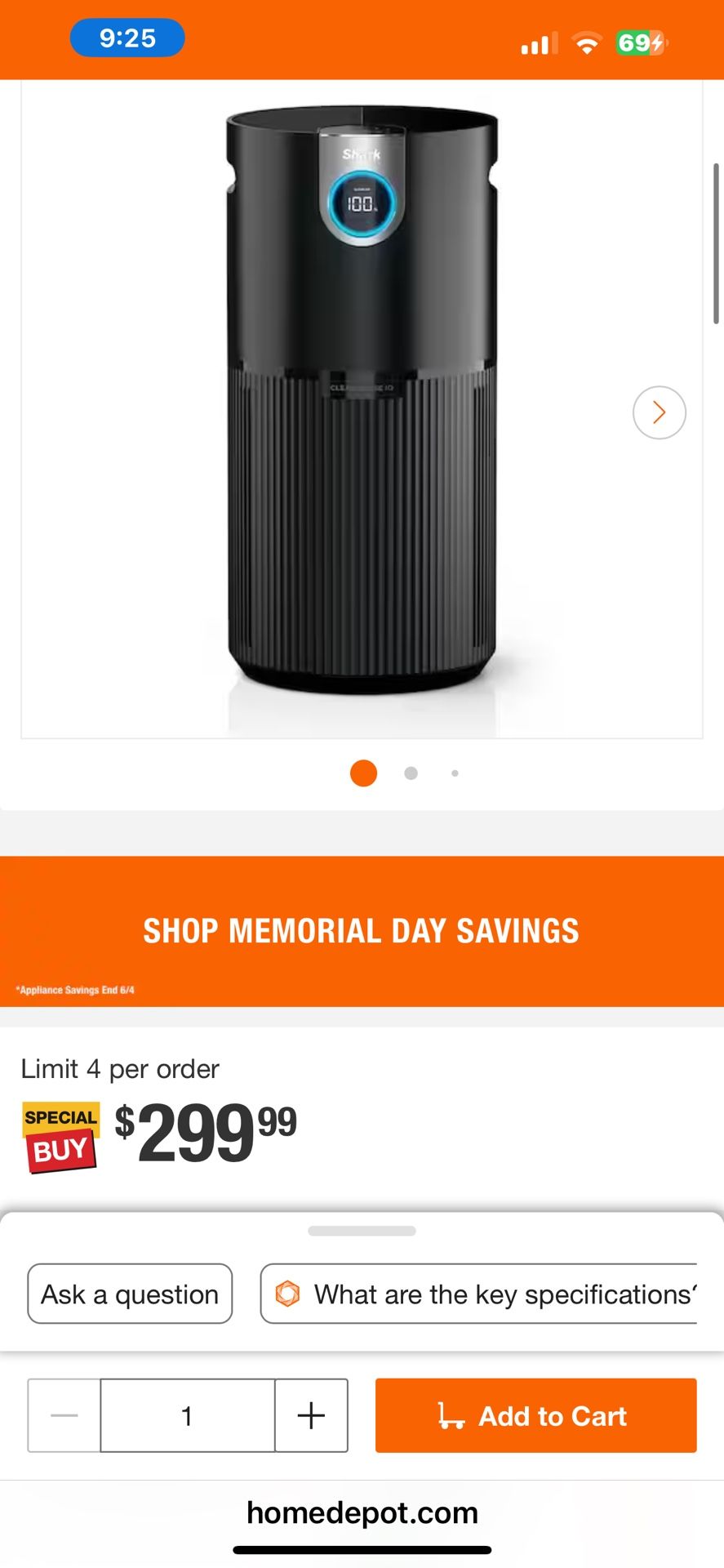 True Console 1000 sq. ft. HEPA Filter Air Purifier and Cleaner in Blacks with True NanoSeal, Cleansense IQ and Odor Lock