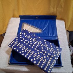 Vintage Rare Blue Double Six Jumbo Domino's 