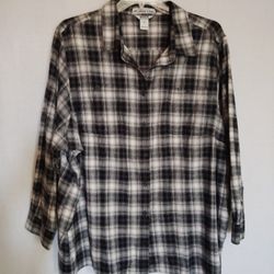 Duluth Trading Co. Men's Free Swingin' Flannel Shirt Black Plaid Size 4X