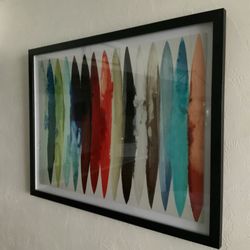 Beautiful Glass Encased Artwork For Your Living Room Or Dining Room.