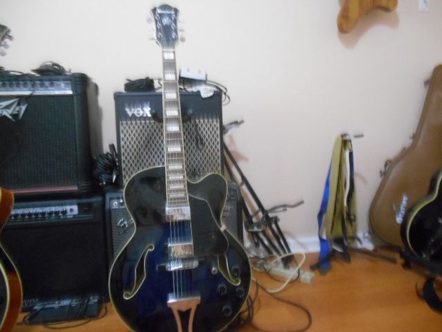 BLUE IBANEZ AF75 HOLLOWBODY ELECTRIC GUITAR w CASE 