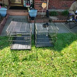2 medium dog cages