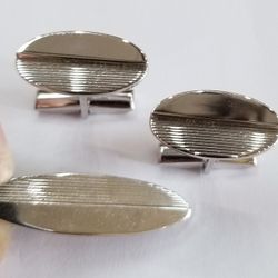 Cuff Links And Tie Bar Set