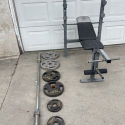 Weight Bench And Weights  $150