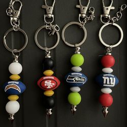 NFL Football Keychains-5 Pictures- See Info For Availability 
