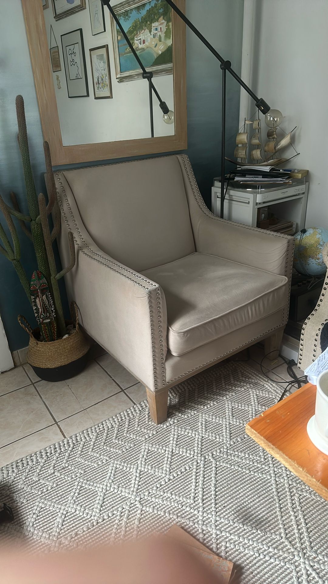 Cream Beige Armchair