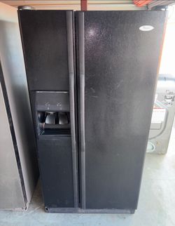 Black Whirlpool Refrigerator And Freezer