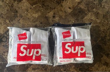 White supreme socks