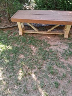 Wooden outdoor bench