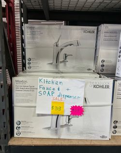 KOHLER kitchen faucet + soap dispenser