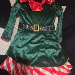 Disfraz Elfo. Para Niña Pequeña 3 -5 Años. Buenas Condiciones. $15