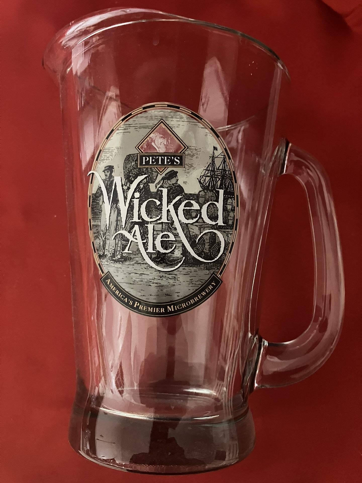 Pete’s Wicked Ale glass pitcher 