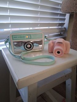 Camera-Shaped Purse and Kids Toy Camera Set