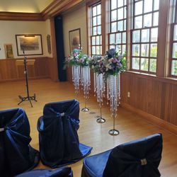 Navy Chair Covers, Runners, Sashes, Clips