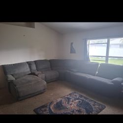 Beautiful Grey Sectional Couch No Rips Or Tears!