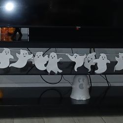 Black Glass Table TV Stand 