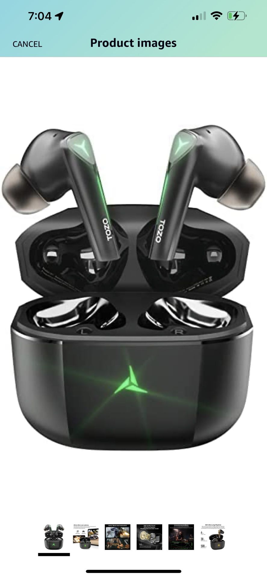 Wireless Earbuds Bluetooth 5.3 Headphones with 45ms Ultra Low-Latency and Cool Breathing Light, Ergonomic Design, Gaming/Deep Bass Music Mode Headset