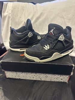 Air Jordans 4 GS Black Canvas 