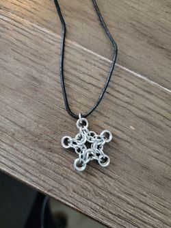 Chainmail Pendent On Black Cord