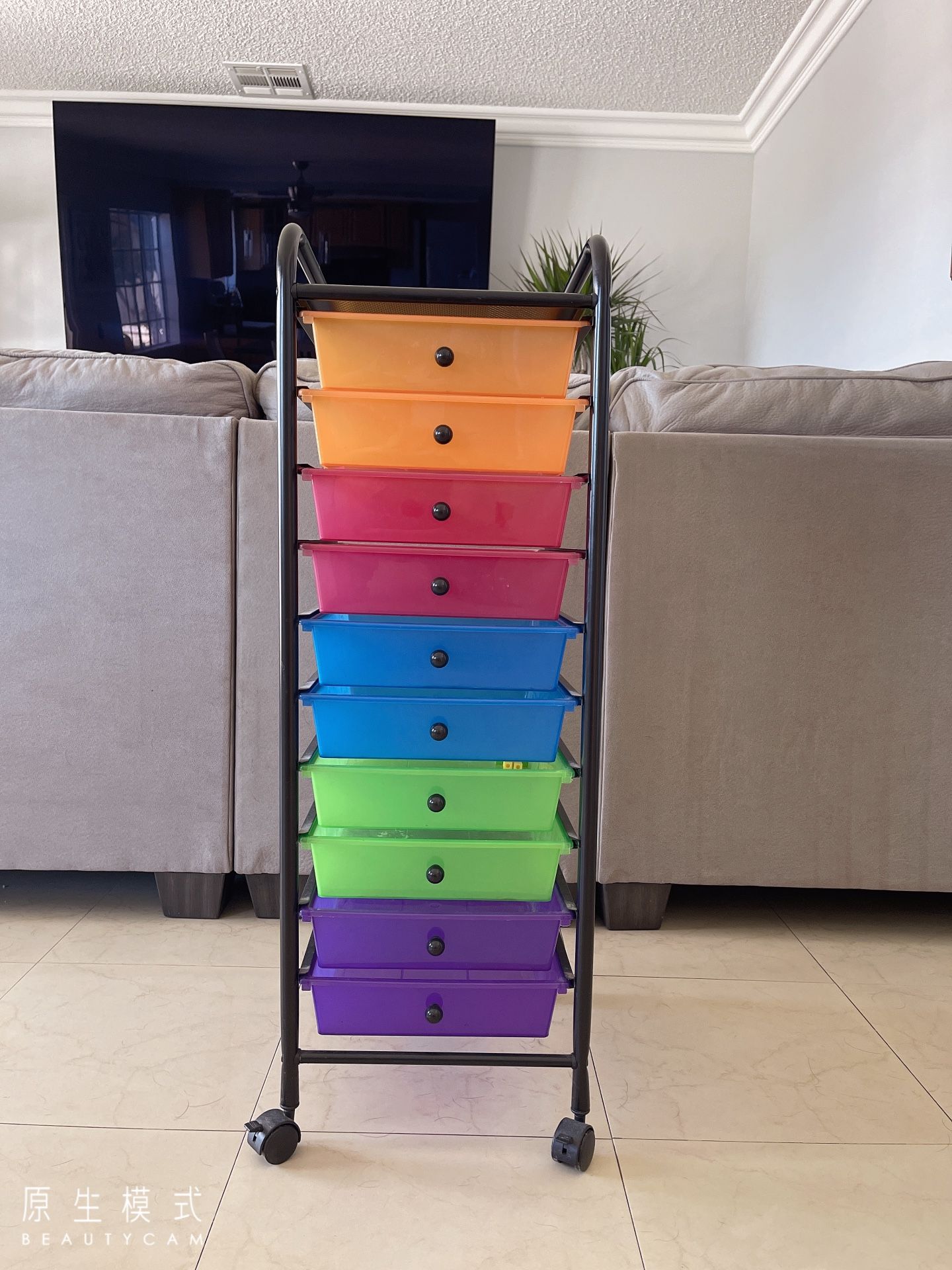 10 Drawer Multipurpose Mobile Rolling Utility Storage Organizer Cart, Multicolor