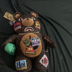 Sprayground Bear Backpack with City Patches