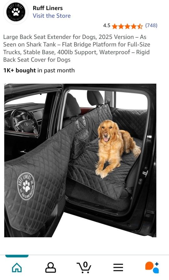 Ruff Liners Large Back Seat Extender Dogs, Black Full-Size Trucks, Stable - View #3