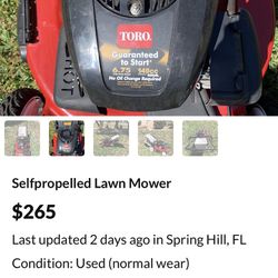 toro self propelled lawn mower
