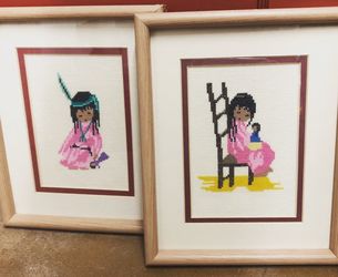 Cross Stitched Wall Decor