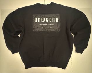 Pre Owned Good Last Photo Print Crack RAW Gear Sweatshirt Patch Embroidered Printed Black Men Size Medium