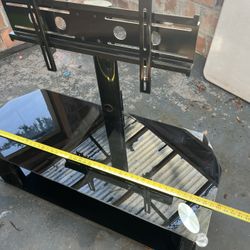 Glass TV Stand With Shelves