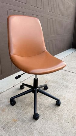 Brown Leather Office Chair with Wheels