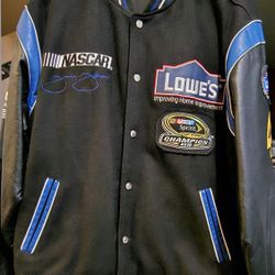 Jimmie Johnson Men's Racing Varsity Jacket 48 Lowe's 5-Time Champion Large Reversible, Size Large