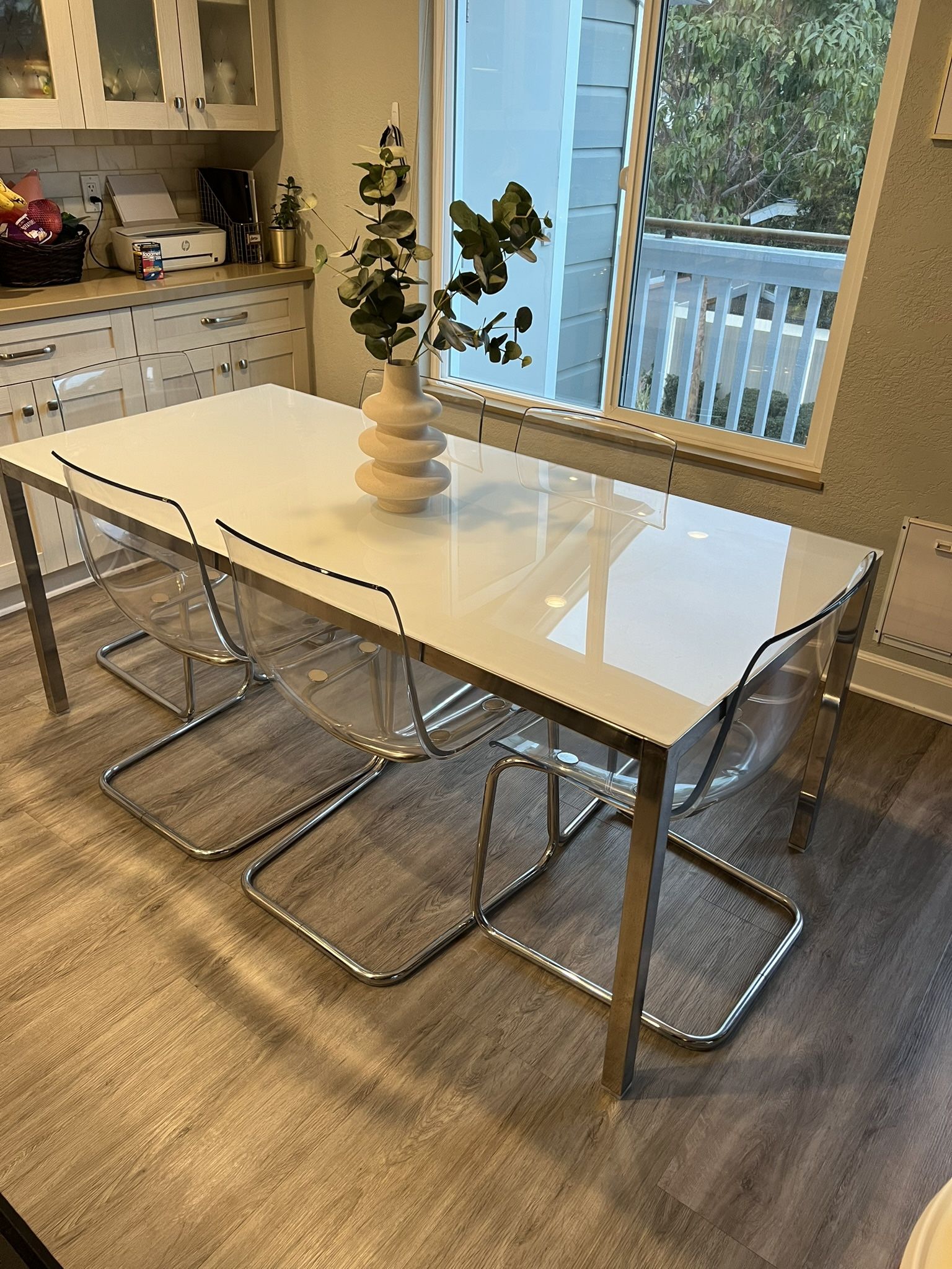 Glass Dining Room Table and Chairs
