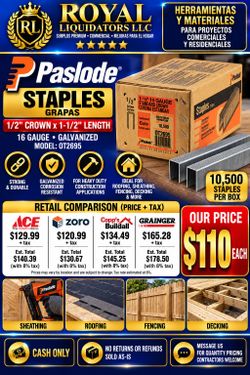 Paslode 16 Gauge Galvanized Staples 10,500 Count