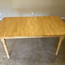 Kitchen Table With Dining Room Leaf Work Oak Wood