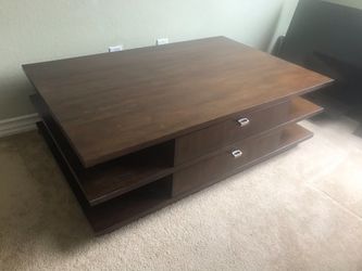 Modern Solid Oak Wood Media/Coffee Table