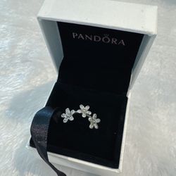 Pandora Pandora ALE 925 Sterling Silver White Gems Three Flower Ring Size 50
