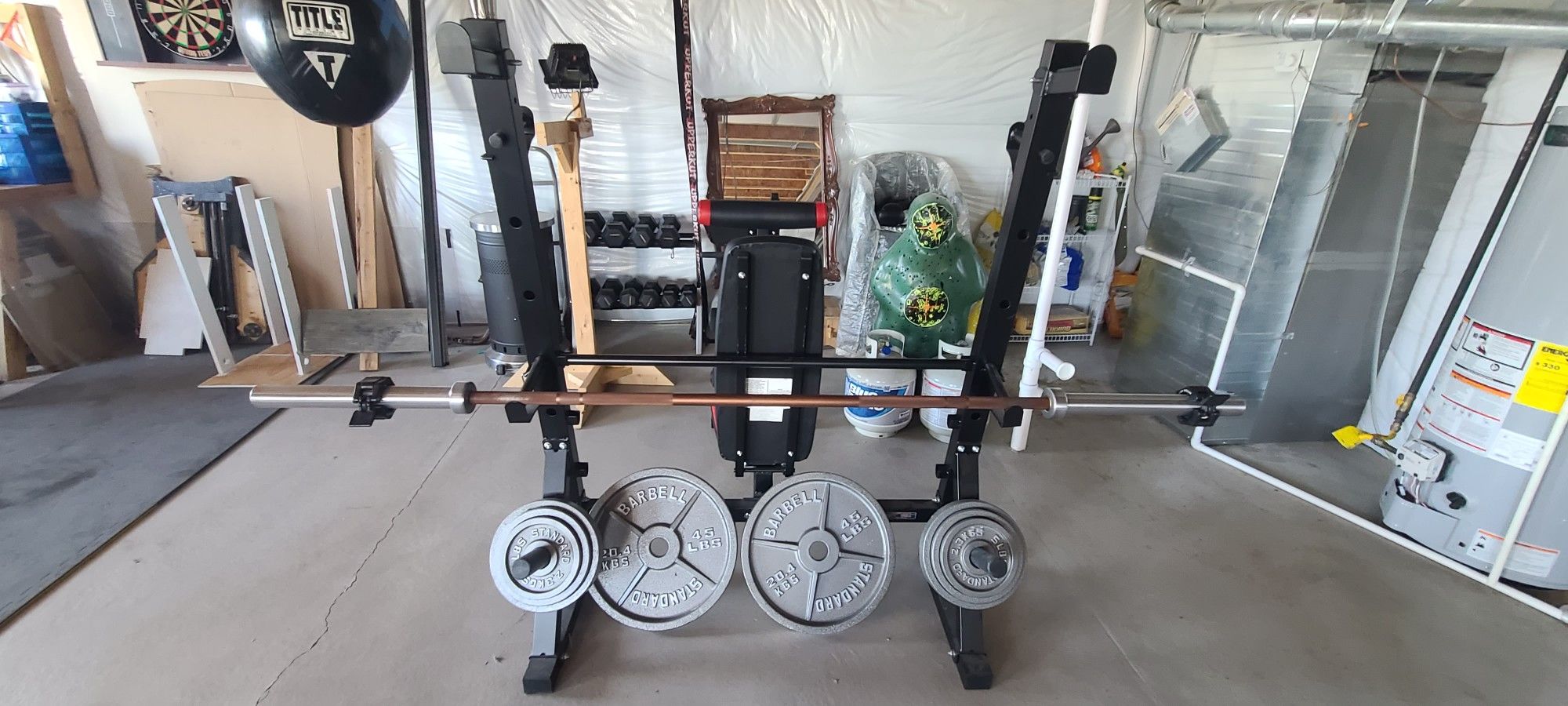 Weight Set With Bench And Bar.