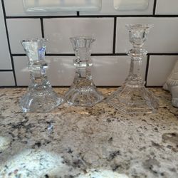 Thick Glass Candle Holders
