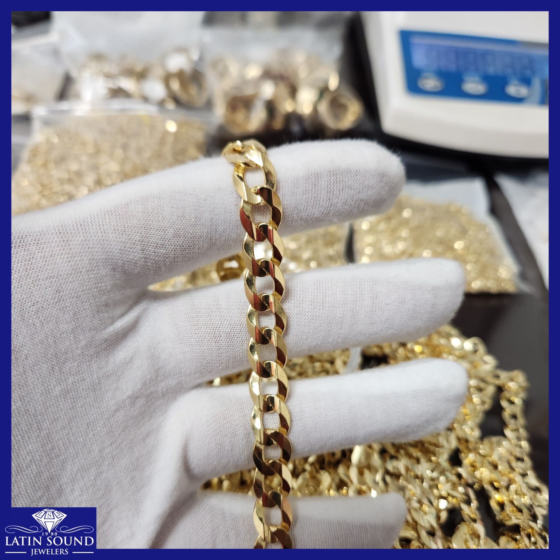 14k Gold Curb Link Chain - Cadena eslabon plano 14k